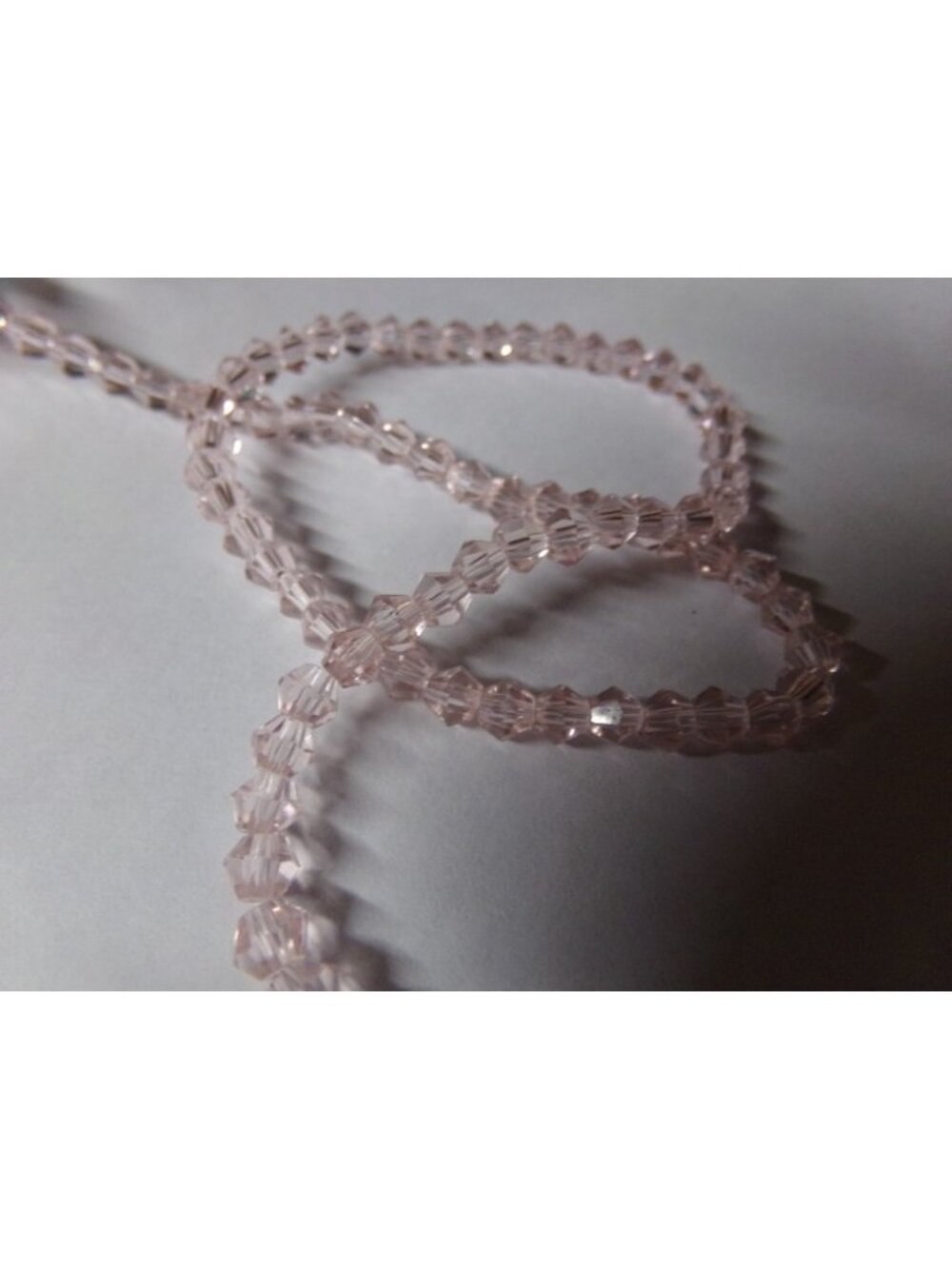 1 Strand Pink Bicone Glass Beads